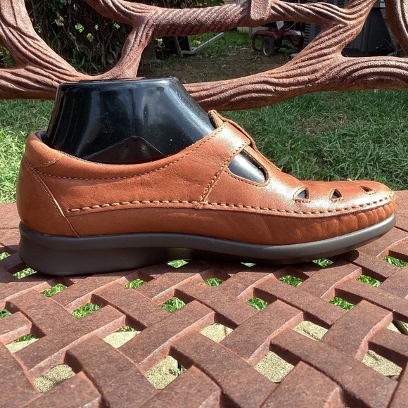 SAS Roamer Chestnut Walking Tripad Comfort Leather Loafer/Shoe - Picture 3 of 9